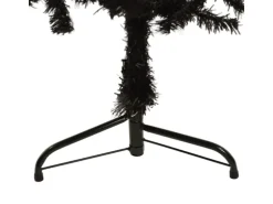 vidaXL Künstlicher Halb-Weihnachtsbaum Ständer Schlank Schwarz 150 cm