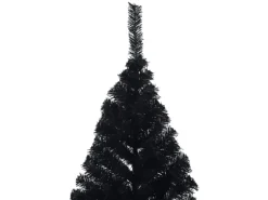 vidaXL Künstlicher Halb-Weihnachtsbaum mit Ständer Schwarz 210 cm PVC