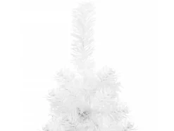 vidaXL Künstlicher Halb-Weihnachtsbaum mit Ständer Schlank Weiß 210 cm