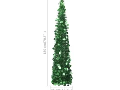 vidaXL Künstlicher Pop-Up-Weihnachtsbaum Grün 180 cm PET