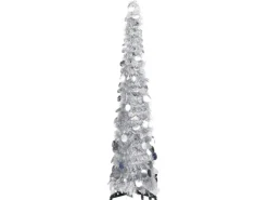 vidaXL Künstlicher Pop-Up-Weihnachtsbaum Silbern 120 cm PET