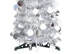 vidaXL Künstlicher Pop-Up-Weihnachtsbaum Silbern 120 cm PET
