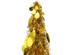 vidaXL Künstlicher Pop-Up-Weihnachtsbaum Golden 150 cm PET