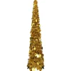 vidaXL Künstlicher Pop-Up-Weihnachtsbaum Golden 120 cm PET