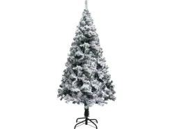 vidaXL Künstlicher Weihnachtsbaum Beschneit Grün 150 cm PVC