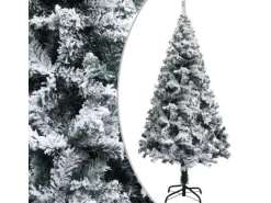 vidaXL Künstlicher Weihnachtsbaum Beschneit Grün 150 cm PVC