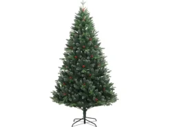 vidaXL Künstlicher Weihnachtsbaum Klappbar mit Roten Beeren 240 cm