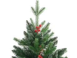 vidaXL Künstlicher Weihnachtsbaum Klappbar mit Roten Beeren 240 cm