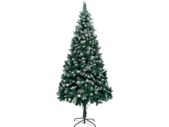 vidaXL Künstlicher Weihnachtsbaum mit Zapfen und Schnee 240 cm