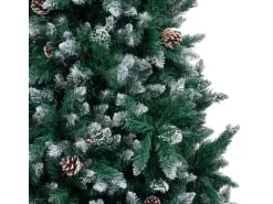 vidaXL Künstlicher Weihnachtsbaum mit Zapfen und Schnee 240 cm