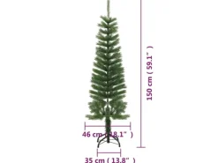 vidaXL Künstlicher Weihnachtsbaum mit Ständer Schlank 150 cm PE