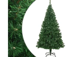 vidaXL Künstlicher Weihnachtsbaum mit Dicken Zweigen Grün 210 cm PVC
