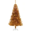 vidaXL Künstlicher Weihnachtsbaum mit Ständer Golden 150 cm PET