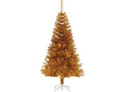 vidaXL Künstlicher Weihnachtsbaum mit Ständer Golden 150 cm PET