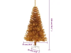 vidaXL Künstlicher Weihnachtsbaum mit Ständer Golden 150 cm PET
