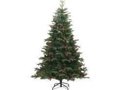 vidaXL Künstlicher Weihnachtsbaum Klappbar mit Zapfen   Beeren 180 cm Modell 3