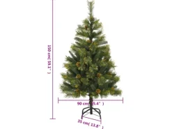 vidaXL Künstlicher Weihnachtsbaum Klappbar mit Zapfen 150 cm