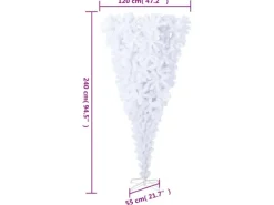 vidaXL Künstlicher Weihnachtsbaum mit Ständer Umgekehrt Weiß 240 cm