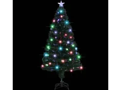 vidaXL Künstlicher Weihnachtsbaum mit StänderLED 150 cm Fiberoptik
