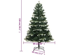 vidaXL Künstlicher Weihnachtsbaum Klappbar Beschneit 150 cm Modell 2