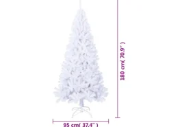 vidaXL Künstlicher Weihnachtsbaum mit Dicken Zweigen Weiß 180 cm PVC