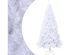 vidaXL Künstlicher Weihnachtsbaum mit Dicken Zweigen Weiß 180 cm PVC