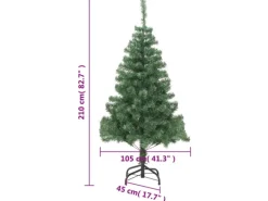 vidaXL Künstlicher Weihnachtsbaum Stahl-Ständer 210 cm 910 Zweige