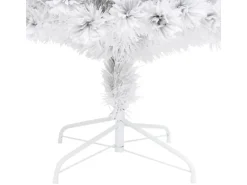 vidaXL Künstlicher Weihnachtsbaum mit LED Weiß 210 cm Glasfaser