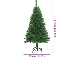 vidaXL Künstlicher Weihnachtsbaum mit Dicken Zweigen Grün 150 cm PVC
