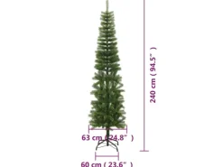 vidaXL Künstlicher Weihnachtsbaum mit Ständer Schlank 240 cm PE