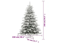 vidaXL Künstlicher Weihnachtsbaum Klappbar Beschneit 240 cm Modell 2