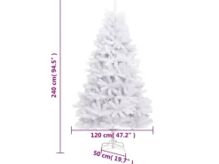 vidaXL Künstlicher Weihnachtsbaum Klappbar mit Ständer Weiß 240 cm