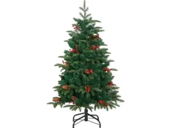 vidaXL Künstlicher Weihnachtsbaum Klappbar mit Zapfen Beeren 120 cm