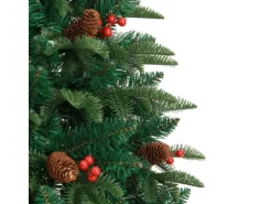 vidaXL Künstlicher Weihnachtsbaum Klappbar mit Zapfen Beeren 120 cm
