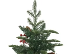 vidaXL Künstlicher Weihnachtsbaum Klappbar mit Zapfen Beeren 120 cm