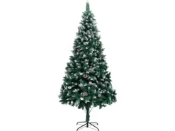 vidaXL Künstlicher Weihnachtsbaum mit Zapfen und Schnee 210 cm