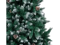vidaXL Künstlicher Weihnachtsbaum mit Zapfen und Schnee 210 cm