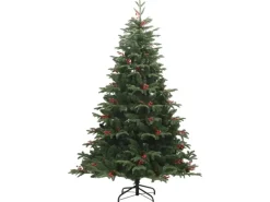 vidaXL Künstlicher Weihnachtsbaum Klappbar mit Zapfen   Beeren 240 cm Modell 1