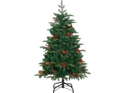 vidaXL Künstlicher Weihnachtsbaum Klappbar mit Zapfen   Beeren 150 cm Modell 3
