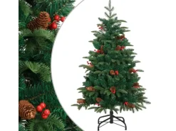 vidaXL Künstlicher Weihnachtsbaum Klappbar mit Zapfen   Beeren 150 cm Modell 3