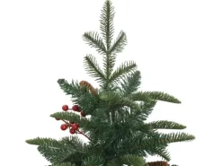 vidaXL Künstlicher Weihnachtsbaum Klappbar mit Zapfen   Beeren 150 cm Modell 3
