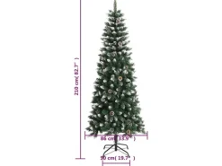 vidaXL Künstlicher Weihnachtsbaum mit Ständer Grün 210 cm PVC Modell 1