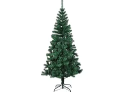 vidaXL Künstlicher Weihnachtsbaum Schillernde Spitzen Grün 210 cm PVC