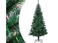 vidaXL Künstlicher Weihnachtsbaum Schillernde Spitzen Grün 210 cm PVC