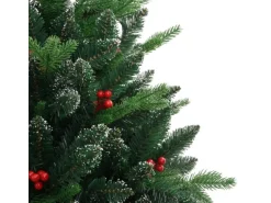vidaXL Künstlicher Weihnachtsbaum Klappbar mit Roten Beeren 150 cm