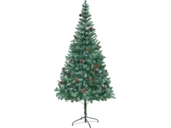 vidaXL Künstlicher Weihnachtsbaum mit Tannenzapfen 210 cm