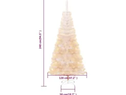 vidaXL Künstlicher Weihnachtsbaum Schillernde Spitzen Weiß 240 cm PVC