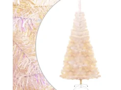 vidaXL Künstlicher Weihnachtsbaum Schillernde Spitzen Weiß 240 cm PVC