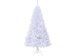 vidaXL Künstlicher Weihnachtsbaum mit Dicken Zweigen Weiß 150 cm PVC