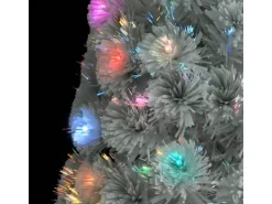 vidaXL Künstlicher Weihnachtsbaum mit LED Weiß 120 cm Glasfaser